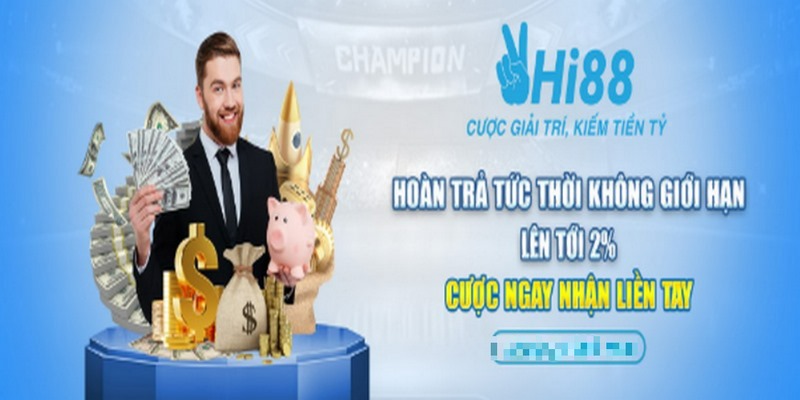 Tất cả thành viên Hi88 sẽ được hưởng khuyến mãi hoàn trả tức thời đến 2%